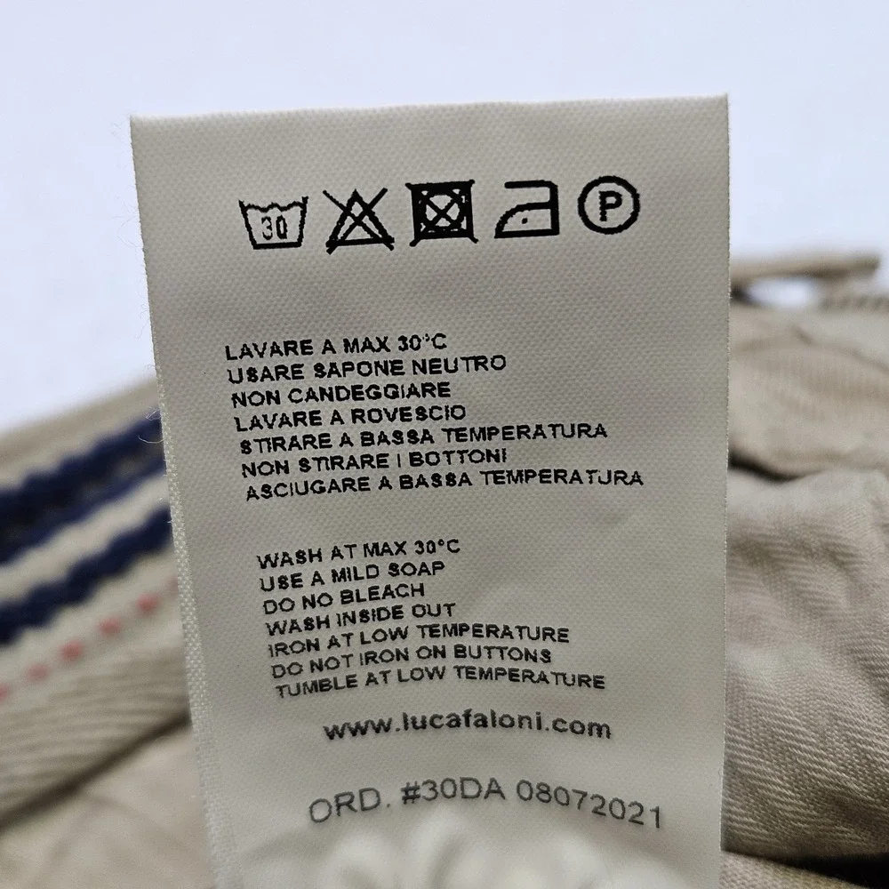 Luca Faloni Cortina Chino Men 30 IT46 Pant Made in Italy Trouser 30x29 Camel Tan